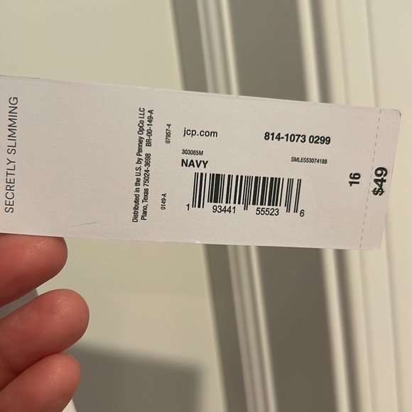 Liz Claiborne Lisa Straight Leg Mid-Rise Size 16 Navy - Picture 6 of 6